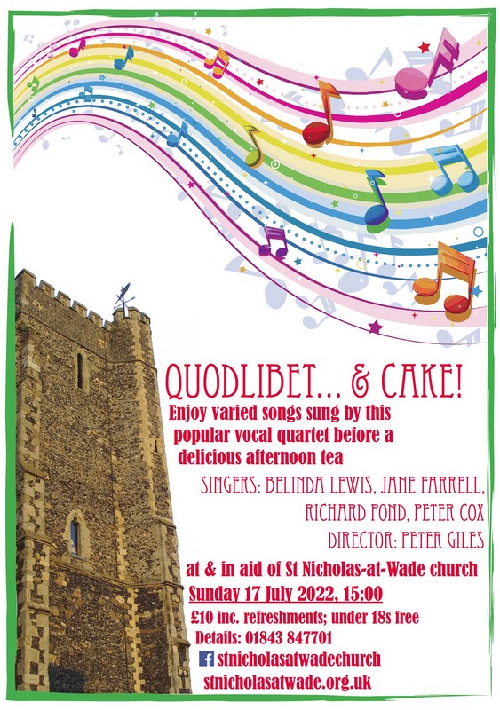 Poster for St Nicholas-at-Wade church concert